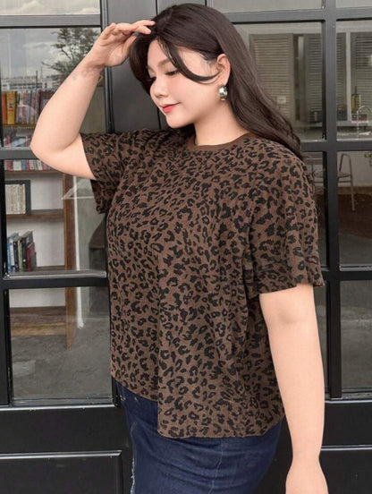 Leopard t-shirt loose fit (Curve)