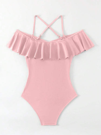 Maillot de bain une pièce à volants