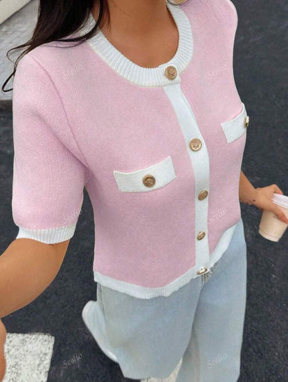 Top court en tricot sylia