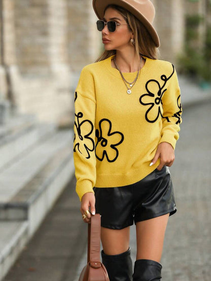 Maglione girocollo luna Giallo