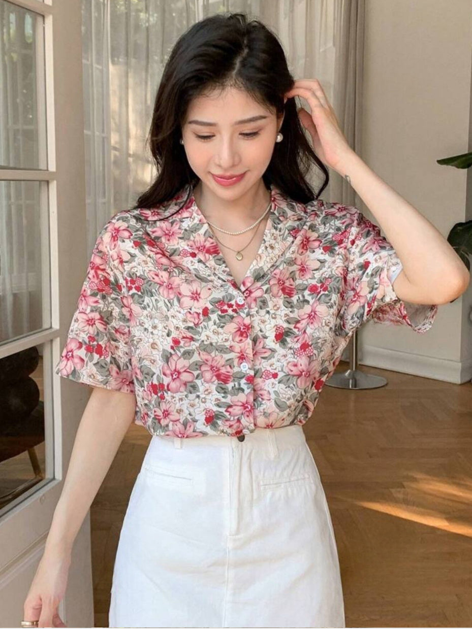 Chemise hibiscus floral