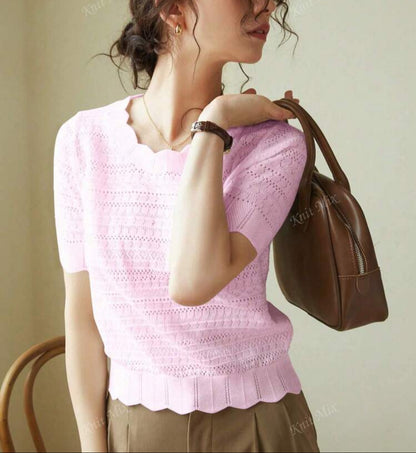 T-shirt à manches courtes régulier (Pink)