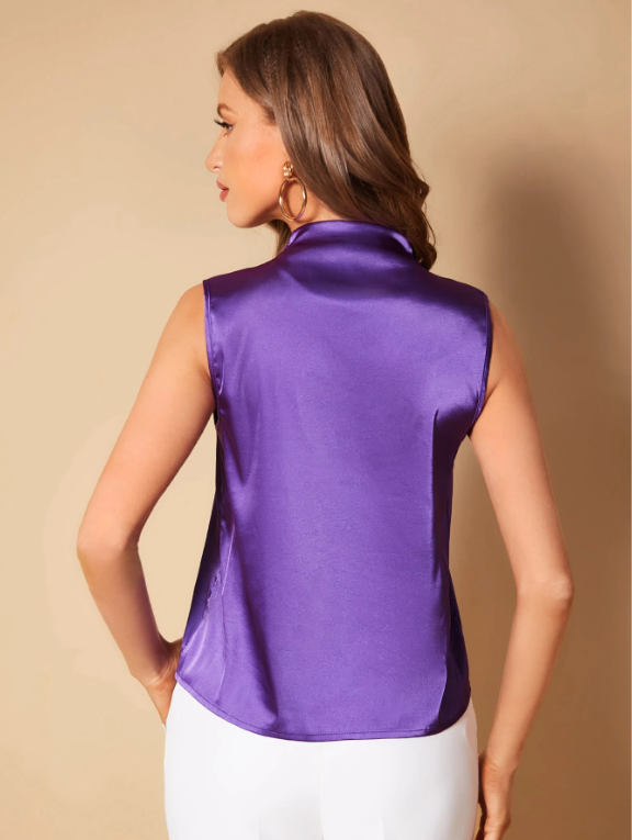 Blouse unicolore en satin
