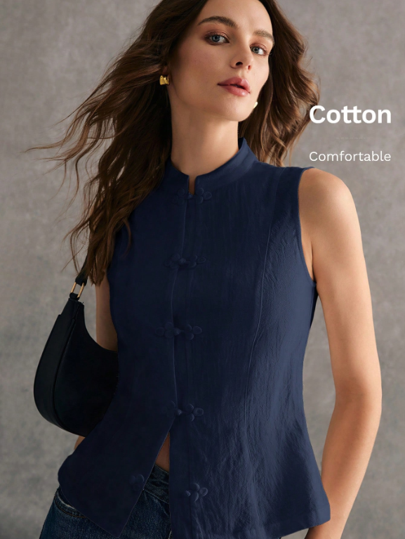Débardeur casual unicolore sans col
