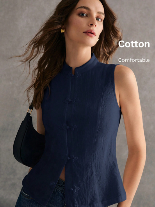Débardeur casual unicolore sans col